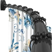 Curved Shower Curtain Rod , Matte Black Rounded Rustproof Shower Rod for Bathroom Bathtub